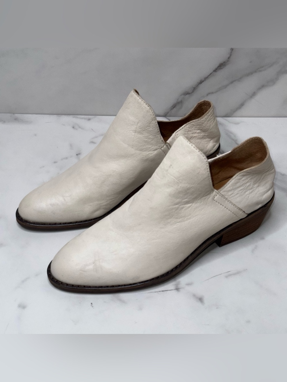 Lucky Brand Fausst Leather Ankle Boot Color Milk Size 8.5